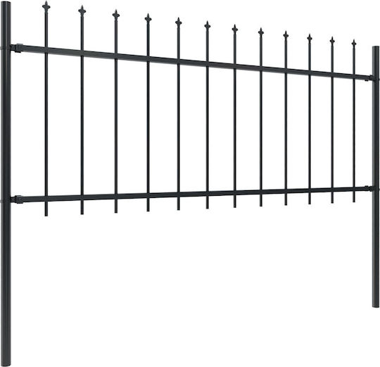 vidaXL Metallzäune mit Speeren in Schwarz Farbe 80cm x 1.7m