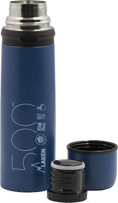 Laken Beverages Bottle Thermos Stainless Steel BPA Free Blue 500ml with Cap-Cup 180050A