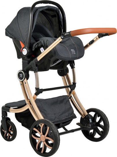 Cangaroo Polly Adjustable 3 in 1 Baby Stroller Suitable for Newborn Black 12kg