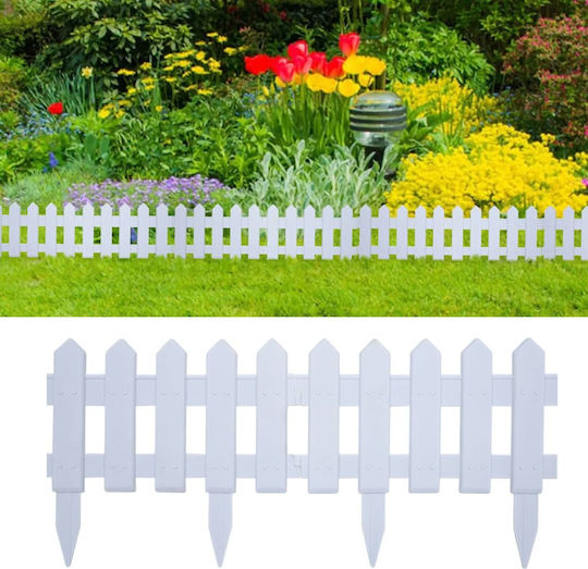 vidaXL Kunststoffgartenbordüre in Weiß Farbe 29cm x 10.0m 25 Stück