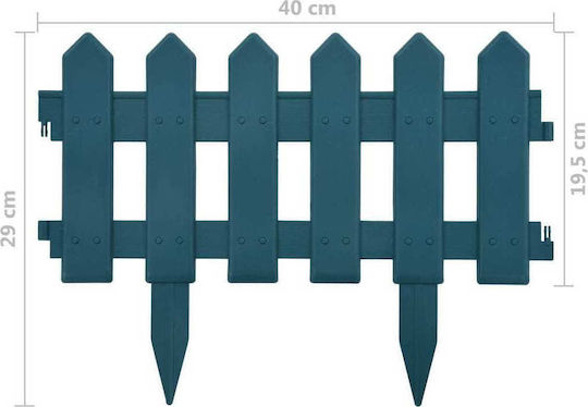 vidaXL Lawn Edging 25 pcs Green from Polypropylene Plastic Garden Border with Spears in Green Color 29cm x 10.0m