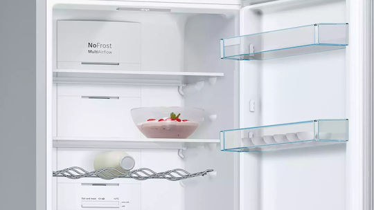 Bosch Ψυγειοκαταψύκτης 326lt Total NoFrost Υ186xΠ60xΒ66εκ. Metal Look KGN36VLED