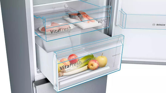 Bosch Ψυγειοκαταψύκτης 326lt Total NoFrost Υ186xΠ60xΒ66εκ. Metal Look KGN36VLED