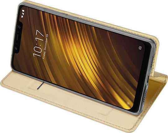 Dux Ducis Skin Pro Book Δερματίνης Χρυσό (Pocophone F1)