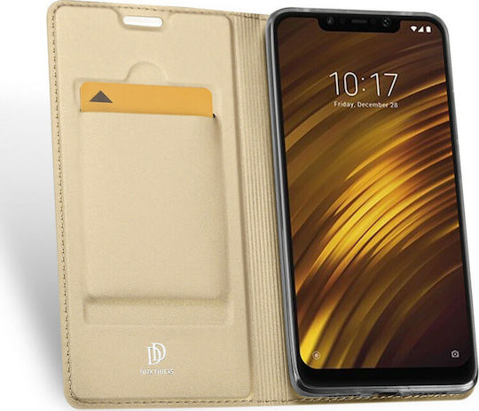 Dux Ducis Skin Pro Book Δερματίνης Χρυσό (Pocophone F1)