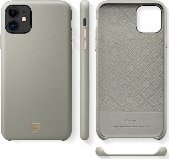 Spigen La Manon Calin Umschlag Rückseite Synthetisches Leder Beige (iPhone 11 Pro)