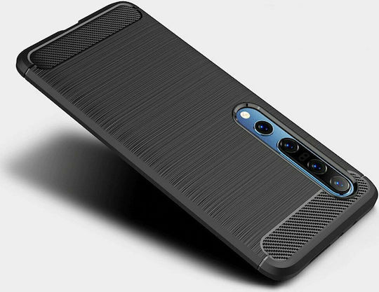 Hurtel Brushed Carbon Back Cover Silicone Black (Xiaomi Mi 10 / Mi 10 Pro)