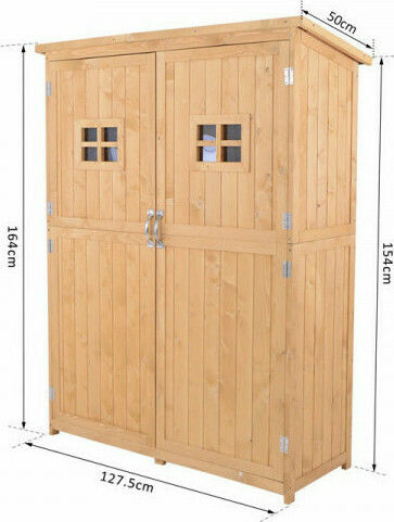 Ξύλινη Αποθήκη Κήπου Μ1.27xΠ0.50xΥ1.64m