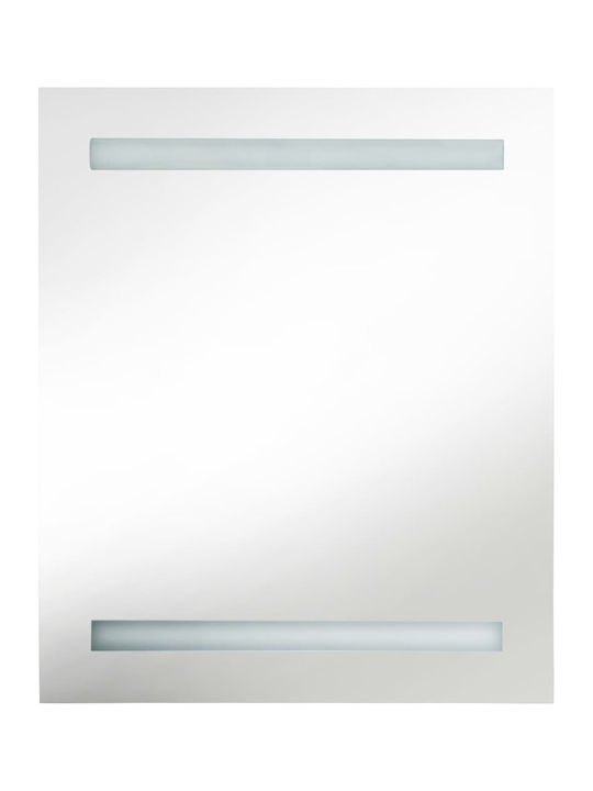 vidaXL Rechteckiger Badezimmerspiegel LED aus MDF mit Schrank 50x60cm Weiß