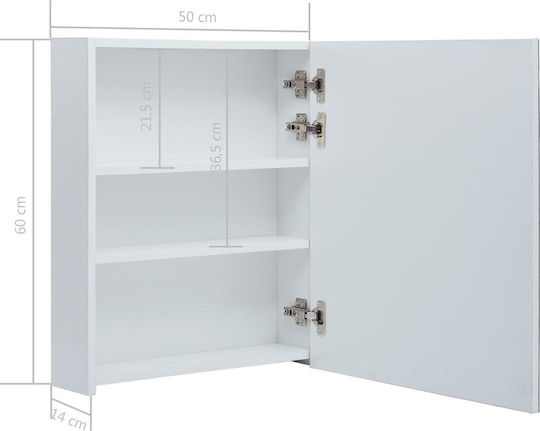 vidaXL Rectangular Bathroom Mirror Led made of MDF with Cabinet 50x60cm White