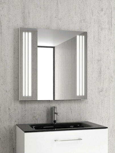 Karag PIC011-1000 Ορθογώνιος Led από Ανοξείδωτο Ατσάλι 100x75cm