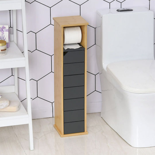 HomCom Bathroom Cabinet L18xW18xH75cm Brown