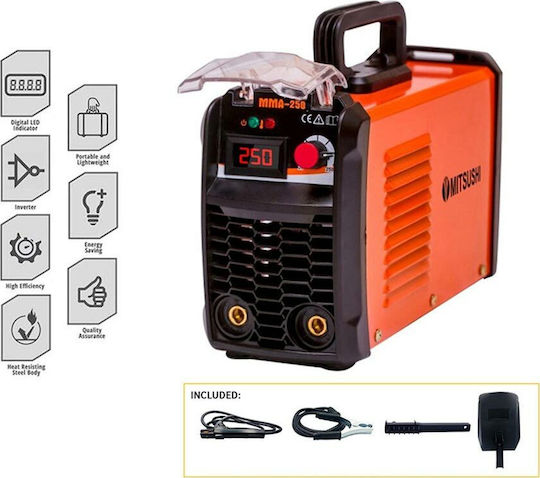 Mitsushi MMA-250 Електрожен Inverter ММА с Максимален Ток на Заваряване 250Спецификация и Работен Цикъл 60%