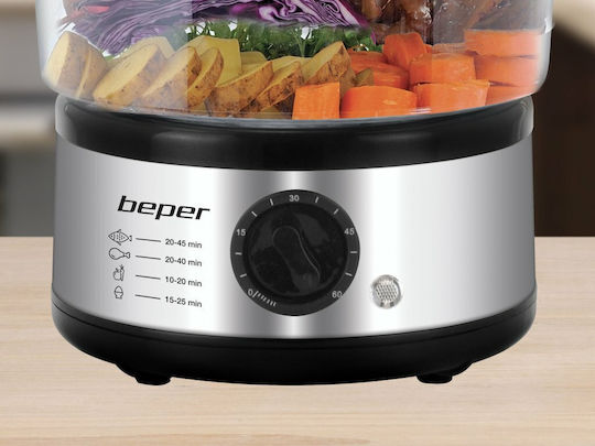 Beper Food Steamer with 2 Steaming Decks 5lt