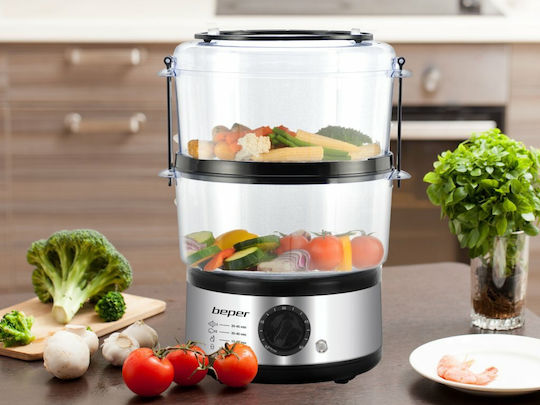 Beper Food Steamer with 2 Steaming Decks 5lt