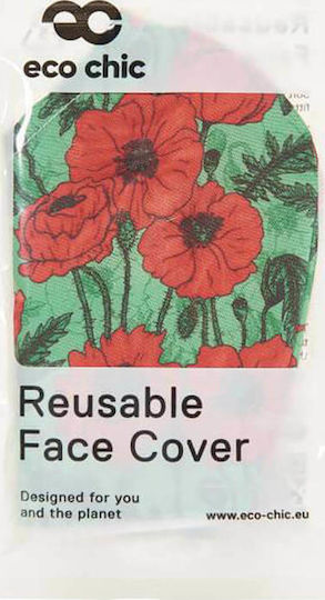 Eco Chic Face Cover Green Poppies 1τμχ