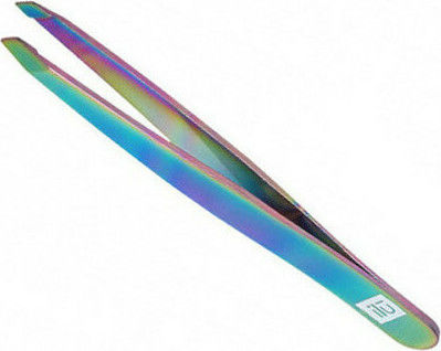 Ilu Eyebrow Tweezer with Curved Tip Slant Multicolour 9.6cm 1pcs