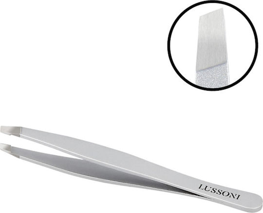Lussoni Augenbrauenpinzette mit Schräger Spitze Acc Slant Silber