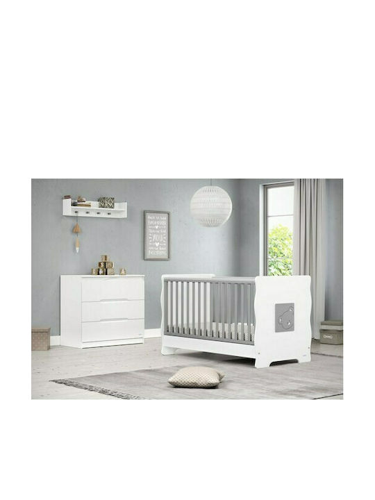 Casababy Winnie Nursery Furniture Set with Bed & Nursery Drawer White / Gray 590221-590222