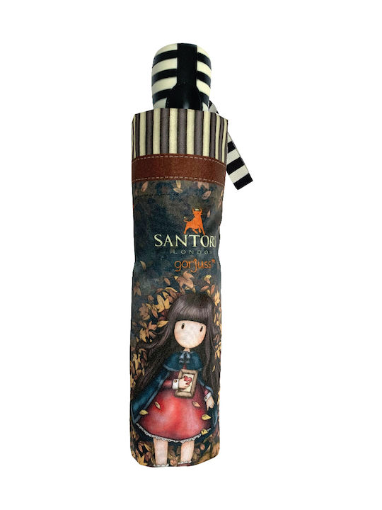 Chanos Kids Compact Umbrella Santoro London Gorjuss Autumn Leaves Black