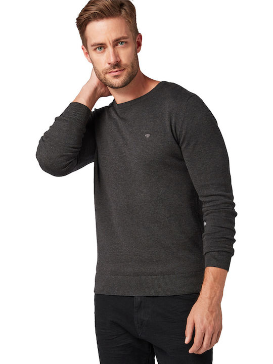 Tom Tailor Herren Langarm-Pullover Charcoal