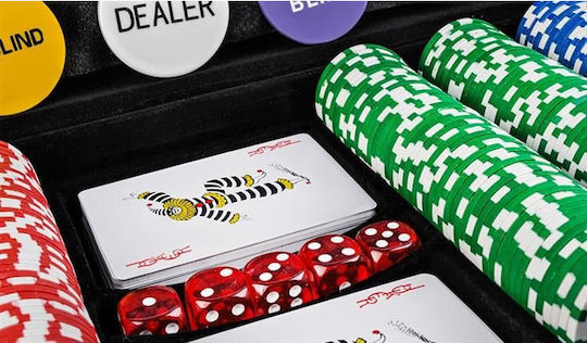 SPM Set 500 Poker Chips 10gr in Suitcase with 5 Decks and Felt