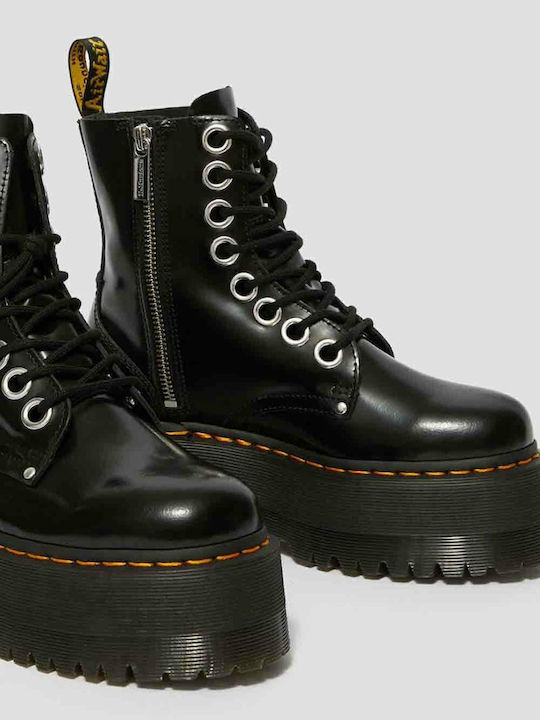 Jadon Max Leather Women's Ankle Boots with Medium Heel Black