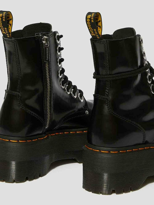 Jadon Max Leather Women's Ankle Boots with Medium Heel Black