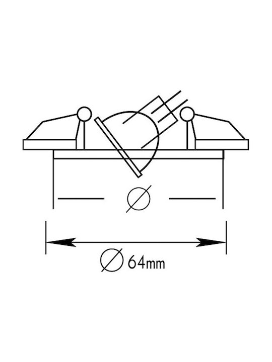 Aca Στρογγυλό Μεταλλικό Πλαίσιο για Σποτ G4 MR11 Κινούμενο σε Ασημί χρώμα 6.4x6.4cm