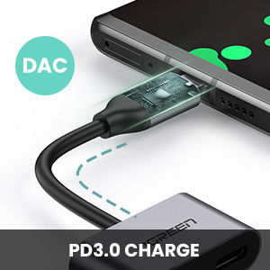 Ugreen Convertor USB-C masculin în USB-C 2x femelă Gri 1buc 60165