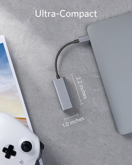 Powertech PTH-044 Αντάπτορας Δικτύου USB-C με Ενσύρματη Σύνδεση Ethernet