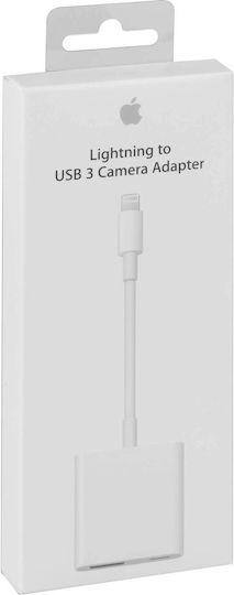 Apple Μετατροπέας Lightning male σε Lightning / USB-A female Λευκό 1τμχ MK0W2ZM/A