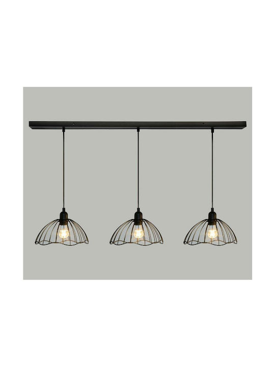 Aria Trade Pendant Light Three-Light Rail Black