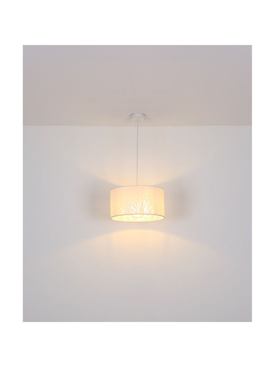 Globo Lighting Pinni Κρεμαστό Φωτιστικό Λευκό με Ντουί E27 38εκ.