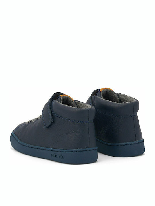 Peu Touring Anatomical Leather Kids Boots with Laces Navy Blue