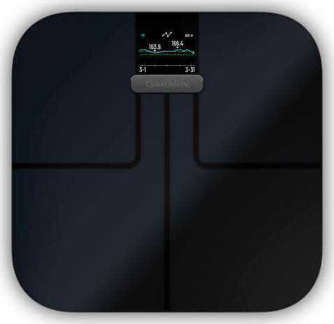 Garmin Index S2 Smart Smart Bathroom Scale with Body Fat Counter Black