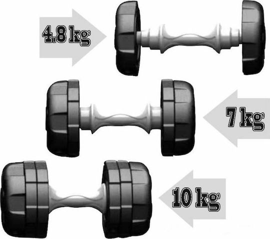 Olympus Sport Adjustable Dumbbells Set 4.8/7/10kg Αλτήρας 1x 10kg Ρυθμιζόμενος