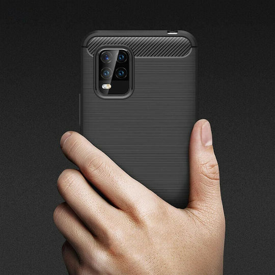 Hurtel Carbon Fiber Back Cover Σιλικόνης Μαύρο (Xiaomi Mi 10 Lite)
