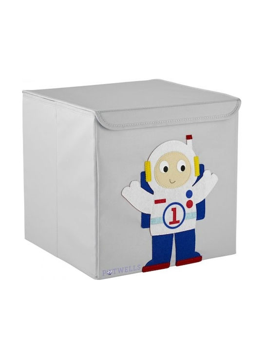 Potwells Children's Folding Storage Box made of Fabric Astronaut Gray 33x32x32cm 1pcs