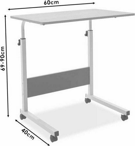 Desk Piper Wooden Walnut-Black with Metal Legs & Adjustable Height 60x40x69cm