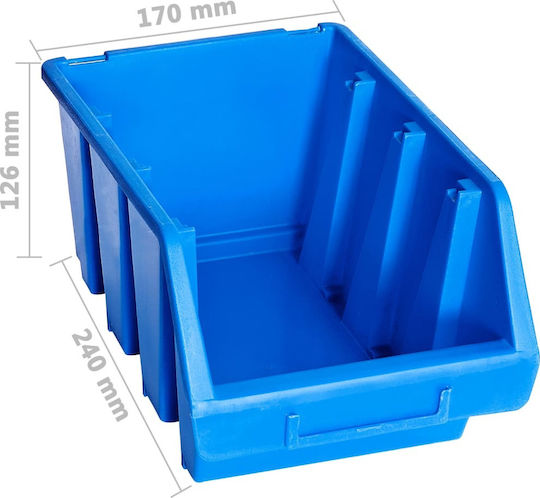 vidaXL Plastic Tool Bin Organiser W17xD24xH12.6cm 20pcs