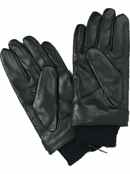 Quilted Ted Negre Barbati Piele Manusi