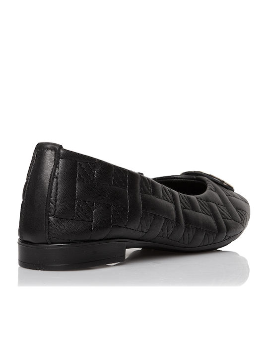 Sante Synthetic Leather Ballerinas Black