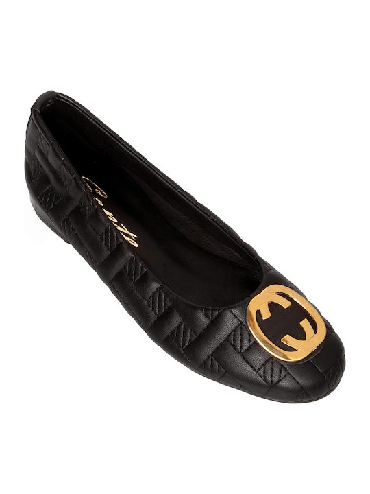 Synthetic Leather Ballerinas Black