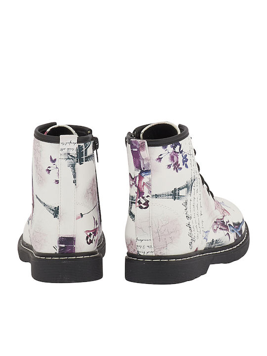 Δερμάτινα Παιδικά Αρβυλάκια με Φερμουάρ Λευκά
