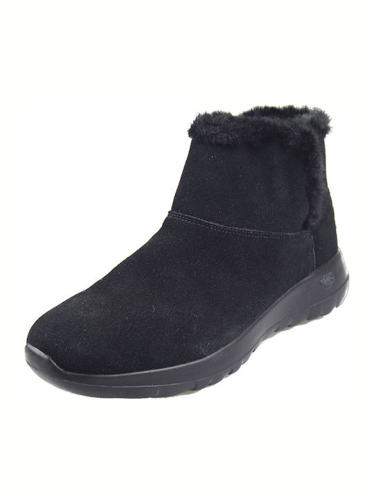 On The Go Joy Suede Γυναικεία Μποτάκια Μαύρα