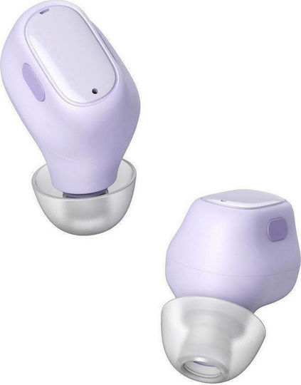 Baseus WM01 In-ear Bluetooth Handsfree Ακουστικά με Θήκη Φόρτισης Μωβ