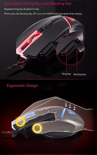Motospeed V18 Gaming Ποντίκι 4000 DPI Μαύρο
