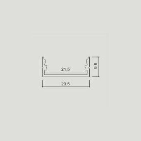 V-TAC Extern Aluminiumprofil für LED-Streifen mit Opal Abdeckung 200x2.3x1cm