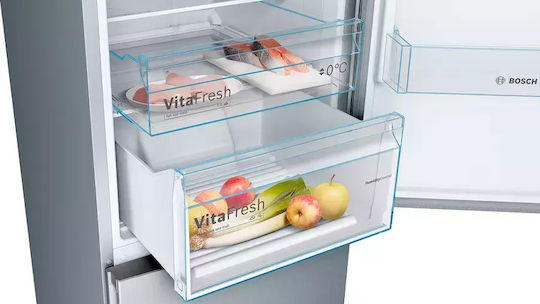 Bosch Ψυγειοκαταψύκτης 368lt Total NoFrost Υ203xΠ60xΒ66εκ. Metal Look KGN39VLEB
